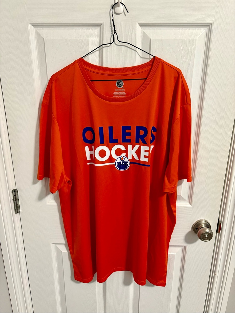 NHL Edmonton Oilers Orange and Blue Hockey Tee
